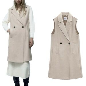 SOLD*** Zara Cream Double-Breasted Vest